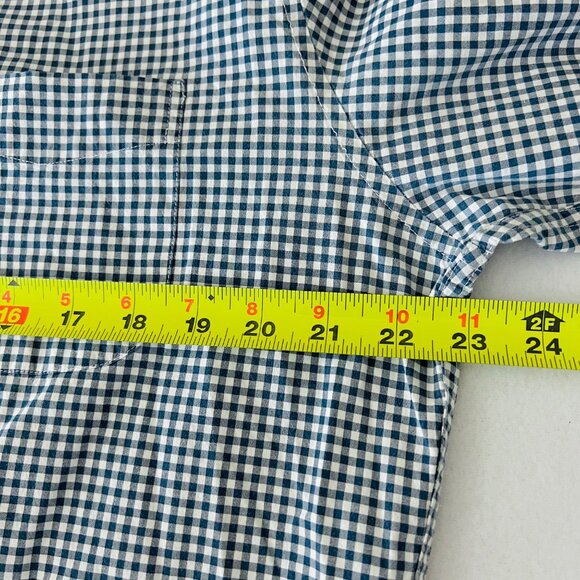 J.Crew Men Navy White Slim Stretch Gingham Button-Down Shirt Size XL Long Sleeve - Picture 9 of 10